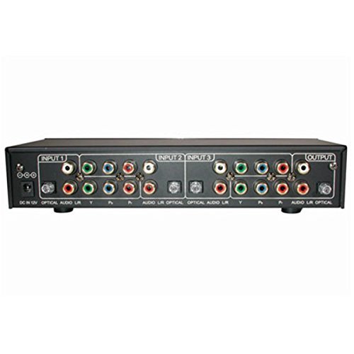 C2G / Cables to Go 40324 3-Play Component Video and TOSLINK Digital Audio High Performance Selector Switch (Black) N8