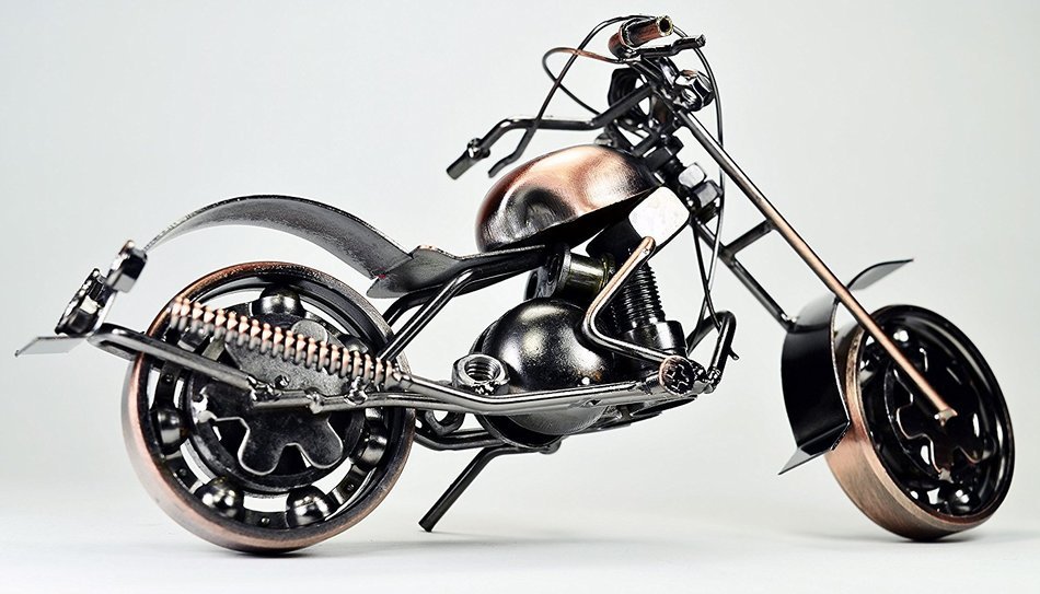 Metal sculpture - Retro Classic Handmade Iron Motorcycle unique metal art decor - home d&eacute;cor (Copper tainted GTO1... N8