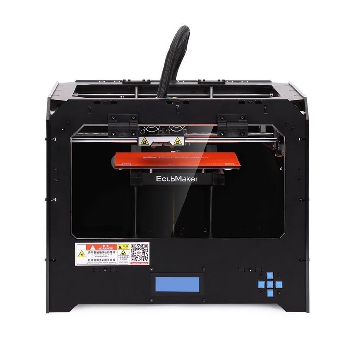 EcubMaker 3DPrinters,FANTASY II Black Enclosed Frame FDM Dual Extruder Works With ABS And PLA