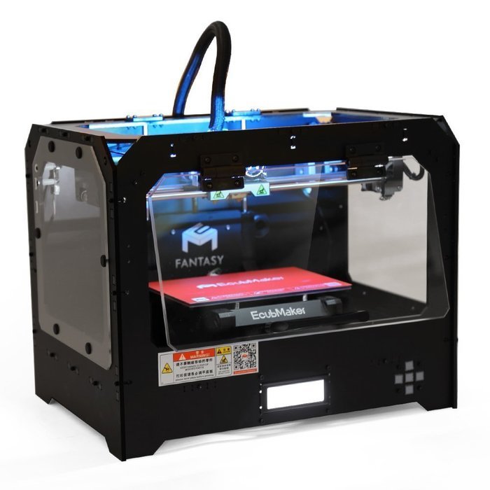 EcubMaker 3DPrinters,FANTASY II Black Enclosed Frame FDM Dual Extruder Works With ABS And PLA N2