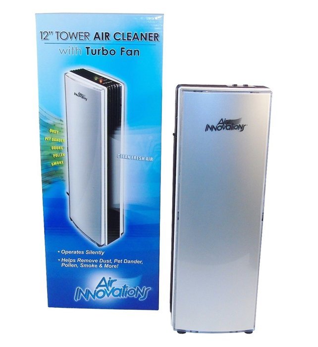 Tower Air Cleaner with Turbo Fan - Air Innovations, Silver Tone. N7