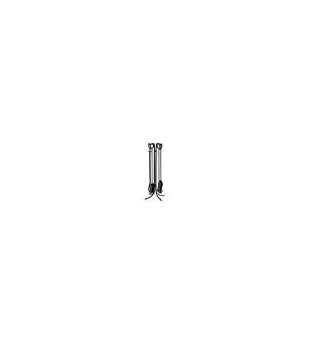 Hand-Forged Fireplace Tool Set, in Black