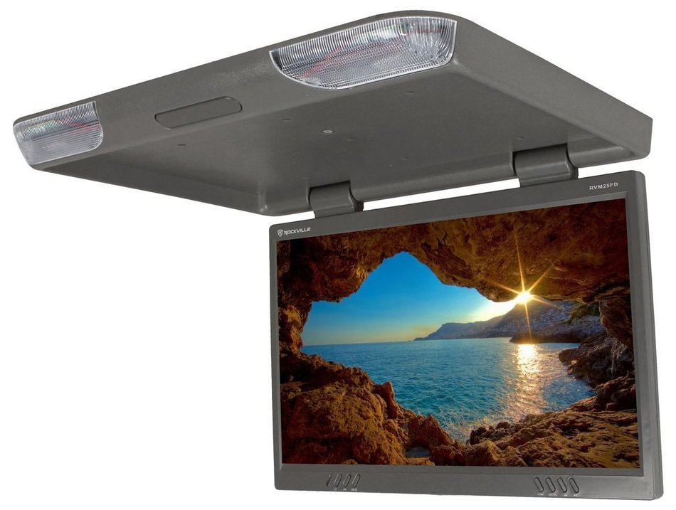 Rockville RVM18FD-BK 18" TFT Black Flip Down Car Monitor w/ USB/SD/Video Games N72