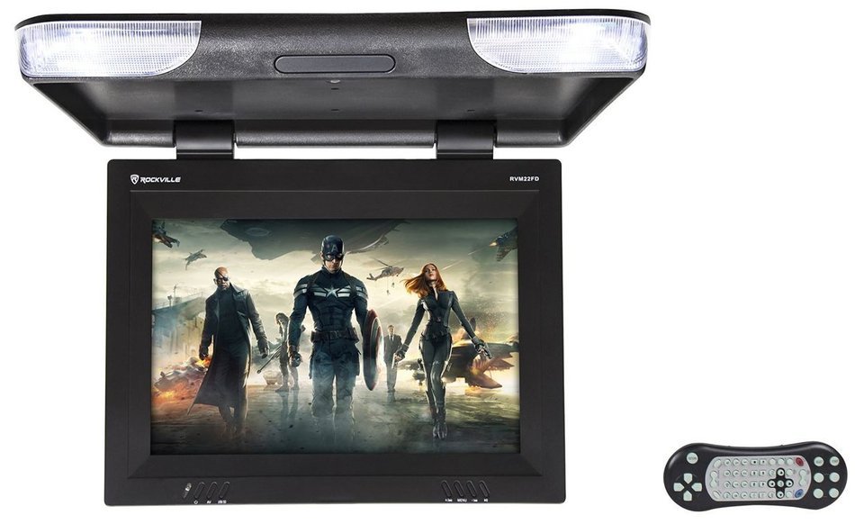 Rockville RVM18FD-BK 18" TFT Black Flip Down Car Monitor w/ USB/SD/Video Games N81