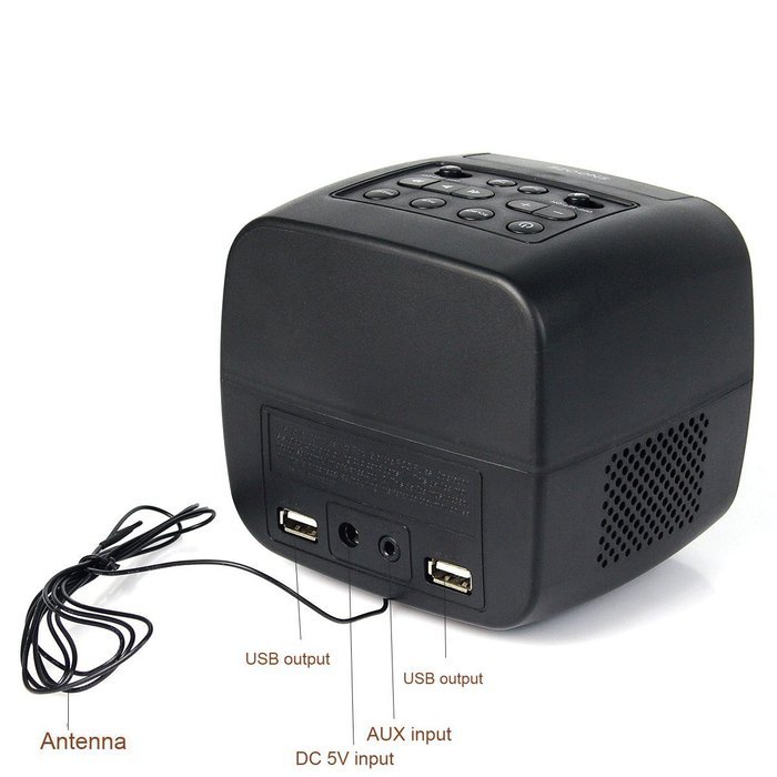 Tivdio RT-4503 Dual Alarm Clock Radio With Wireless Speaker FM 2 Port Smart Phone Charger Snooze Sleep Timer Battery... N4