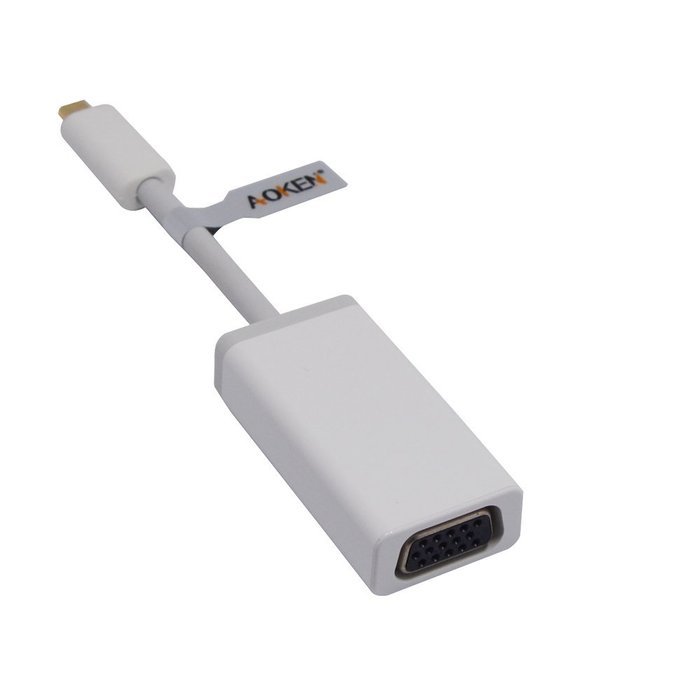 Aoken Active Micro HDMI to VGA Male to Female Adapter in white
