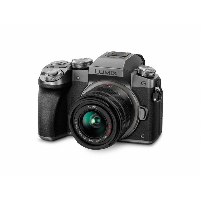 Panasonic LUMIX G7 Interchangeable Lens (DSLM) Camera Kit with 14-42mm Lens - Silver + Panasonic LUMIX G Vario... N2