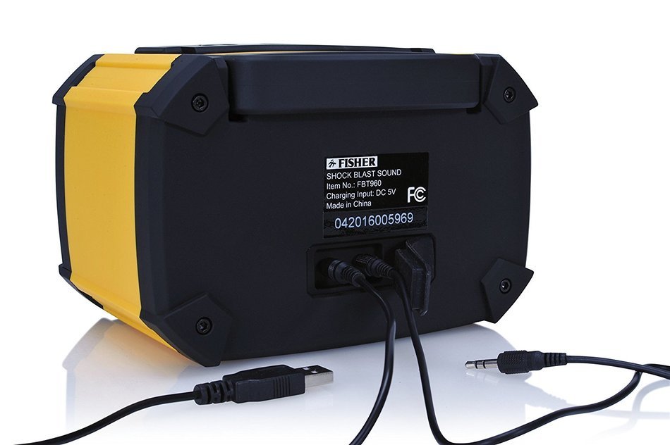 Fisher Waterproof Wireless Stereo Boombox, Bluetooth Enabled, Built-In Microphone, Shockproof and Dustproof Ultra-Portable... N16