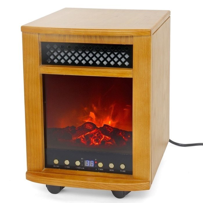 Kissemoji 1500w Space Heater Energy Efficient Office Living Bed Room Fireplace infrared Heater (Oak) N3