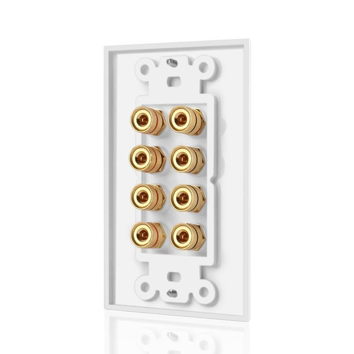 TNP Home Theater Wall Plate - 3-Gang 7.2 Surround Sound Distribution w/ Premium Gold Plated Copper Banana Binding... N27
