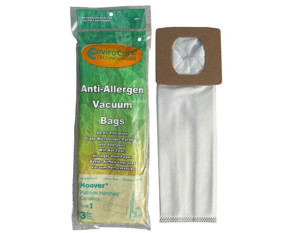 3 Hoover Type I #AH10005 Platinum Canister Vacuum Cleaner Allergen HEPA Bag A891, 985059002, AH10005, SH10000,... N2