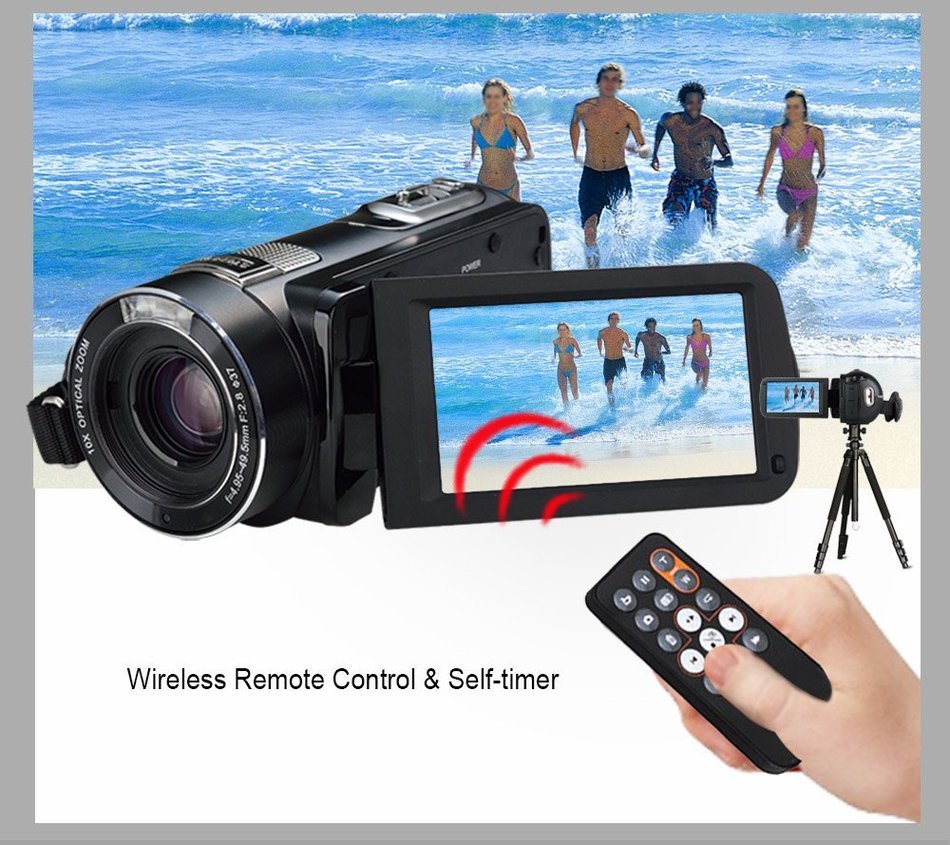 Ordro HDV-Z80 Portable Digital Video Camcorder (1080P Full HD, 10x Optical Zoom, 5.1Megapixels CMOS Sensor) Wireless... N3
