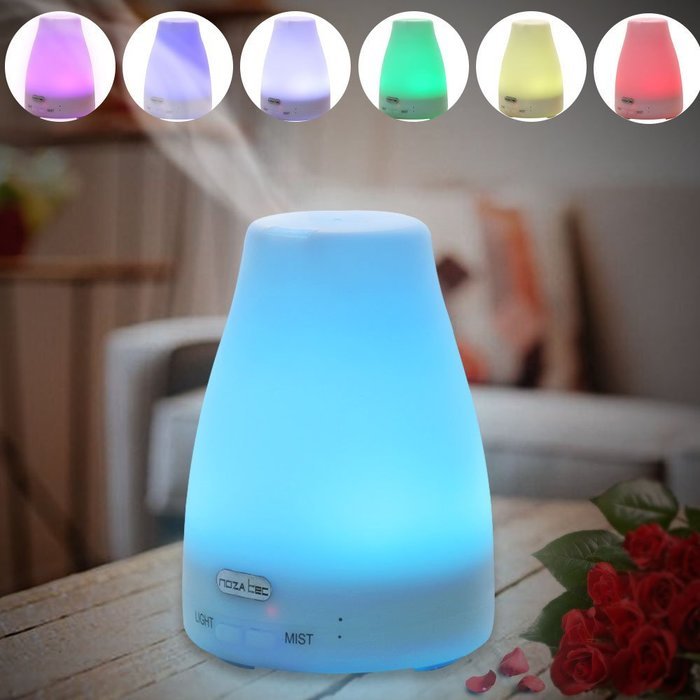 Noza Tec 100ML Essential Oil Diffuser Portable Ultrasonic Aroma Humidifier with 7 Color Changing LED Lamps, Mist... N6