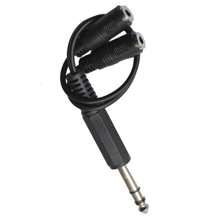 VIMVIP 6.35mm 1/4 TRS Stereo Male to Dual 2 x 3.5mm Stereo Female Adapter Splitter Cable N8
