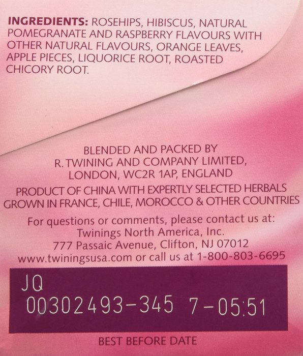Twinings Pomegranate & Raspberry Tea, 20 ct N3