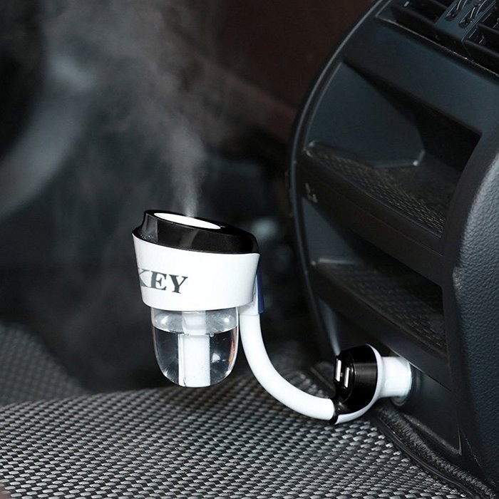 TEKEY 2 in 1 Cool Mist Car Humidifier,5V/2.1A 2 Smart Port Car Charger with Quiet Operation/Automatic Shut-off... N2