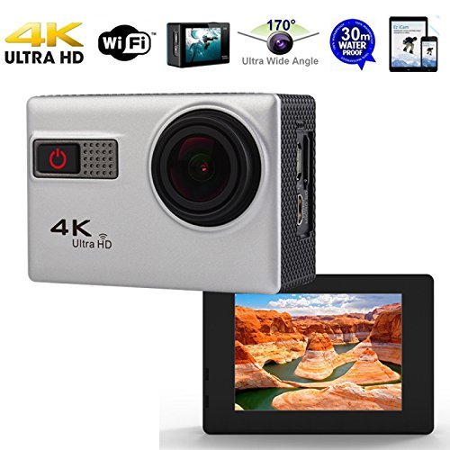 Boblov F68 4K Ultra HD 2160P Novatek 96660 Clip 170&deg;Wide Angle 12MP WiFi Action Camera Silver N5