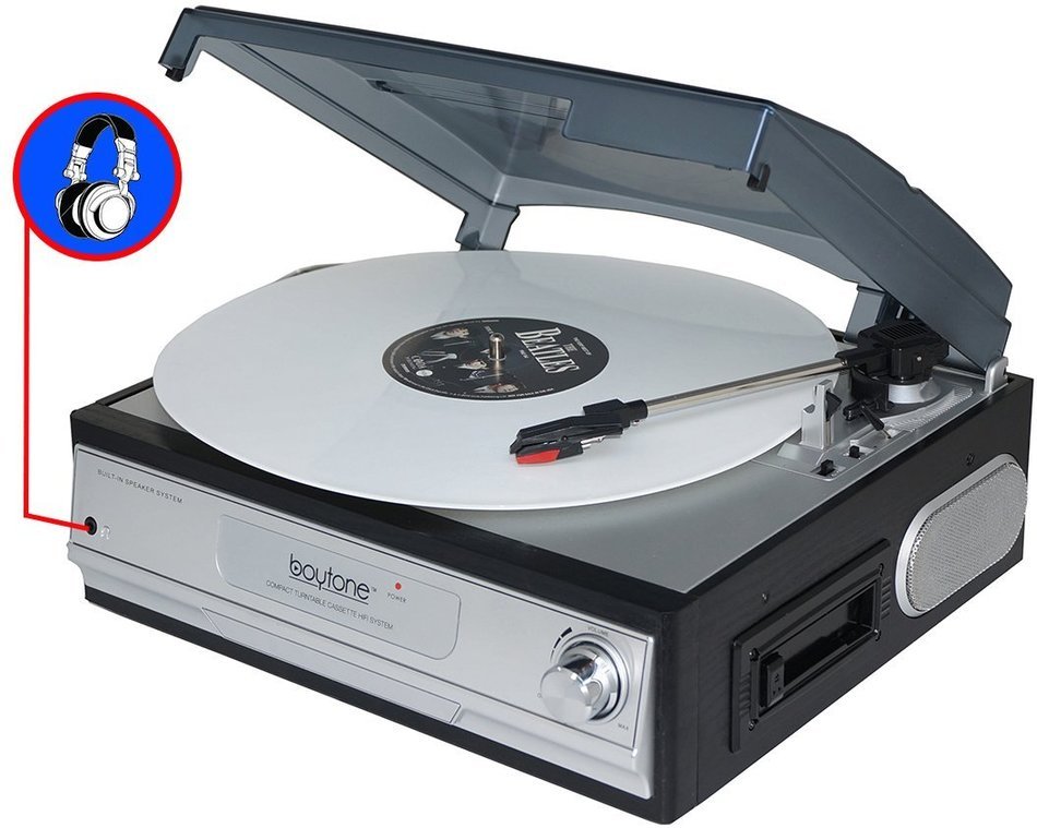 Boytone BT-17TBC Turntable + Cassette Player + Headphone jack N3