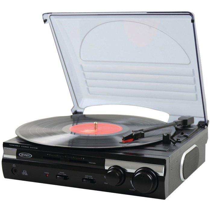 Jensen JTA-230 3 Speed Stereo Turntable with Built in Speakers