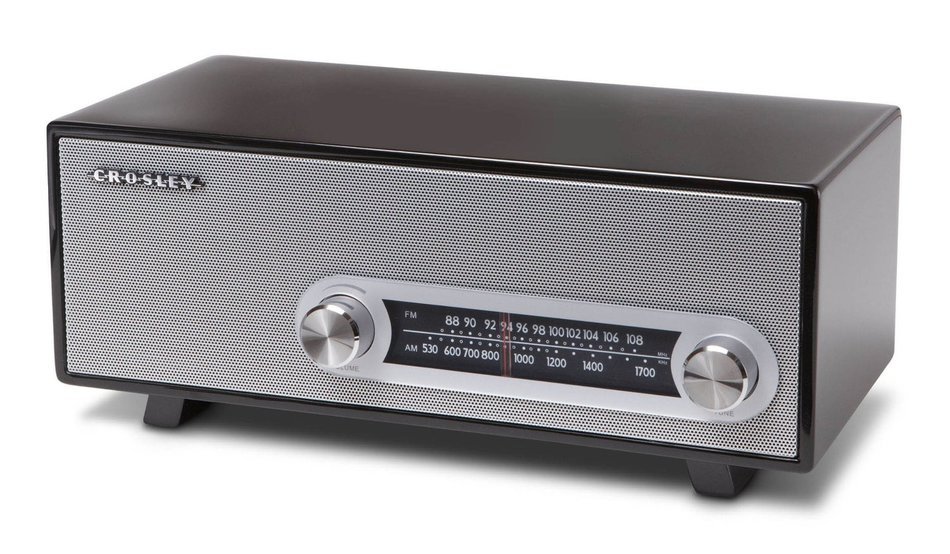 Crosley CR3022A-BK Ranchero Retro AM/FM Tabletop Radio with 3-inch Studio Driver, Black N2