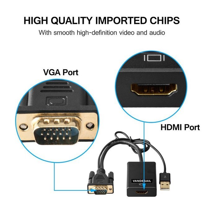 USB HDMI Adapter, VANDESAIL USB 3.0 to HDMI External Video Card Multi Monitor Adapter with Gold Plated for Windows... N69