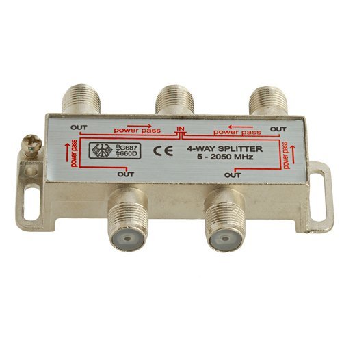 4-Way Coax Cable Splitter 2Ghz Cable TV Video HDTV N2