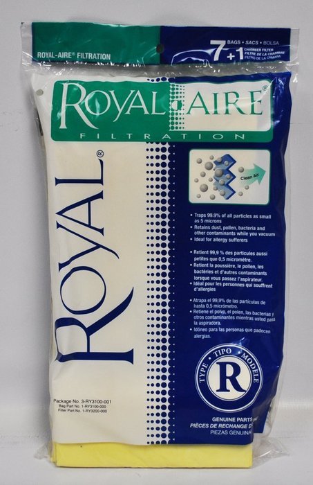 Royal AIRE Type R Canister Vacuum Bags With 1 Filter 7 Pack