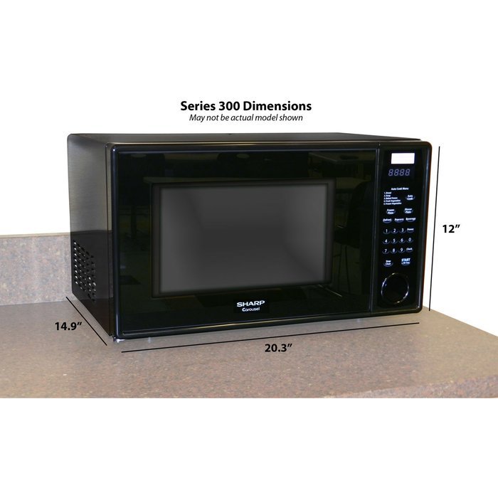 Sharp Carousel Countertop 1000 Watt 1.1 Cubic Feet Microwave Oven (Black)