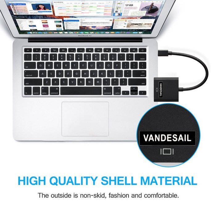 USB HDMI Adapter, VANDESAIL USB 3.0 to HDMI External Video Card Multi Monitor Adapter with Gold Plated for Windows... N80
