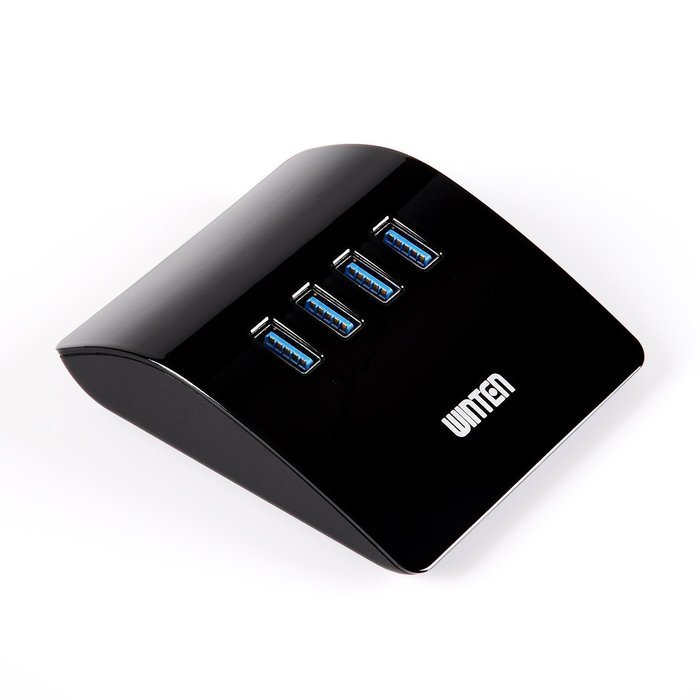 Winten WT-U3H04A-BK 4 Port 3.0 USB Hub , 5V/4A 20W AC Power Adapter SuperSpeed Hub with 20W Power Adapter ,Maximum... N2