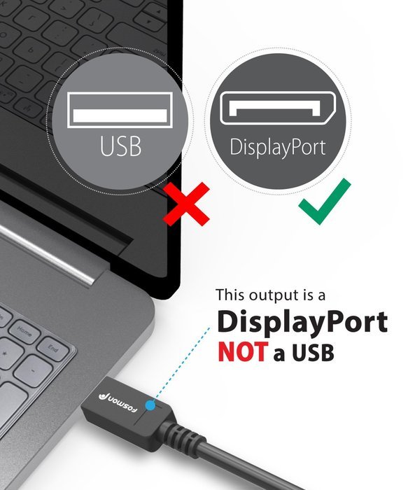 Fosmon 6FT DisplayPort (Male) to HDMI (Male) 6 ft Cable for PCs to an HDTV, monitor, or projector with HDMI port... N6