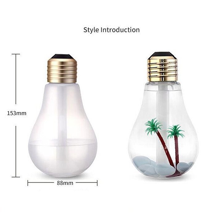 Bulb Shape Air Humidifier Dry Protect With Changing 7 Color LED Lights Electric Aromatherapy Essential Oil Aroma... N5