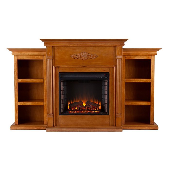 Tennyson Electric Fireplace w/ Bookcases