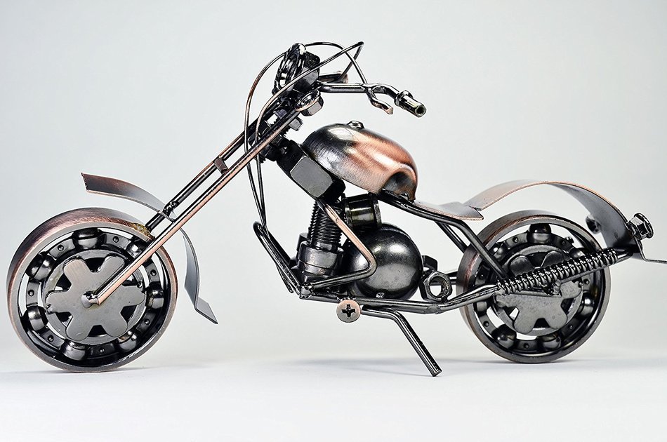 Metal sculpture - Retro Classic Handmade Iron Motorcycle unique metal art decor - home d&eacute;cor (Copper tainted GTO1... N10