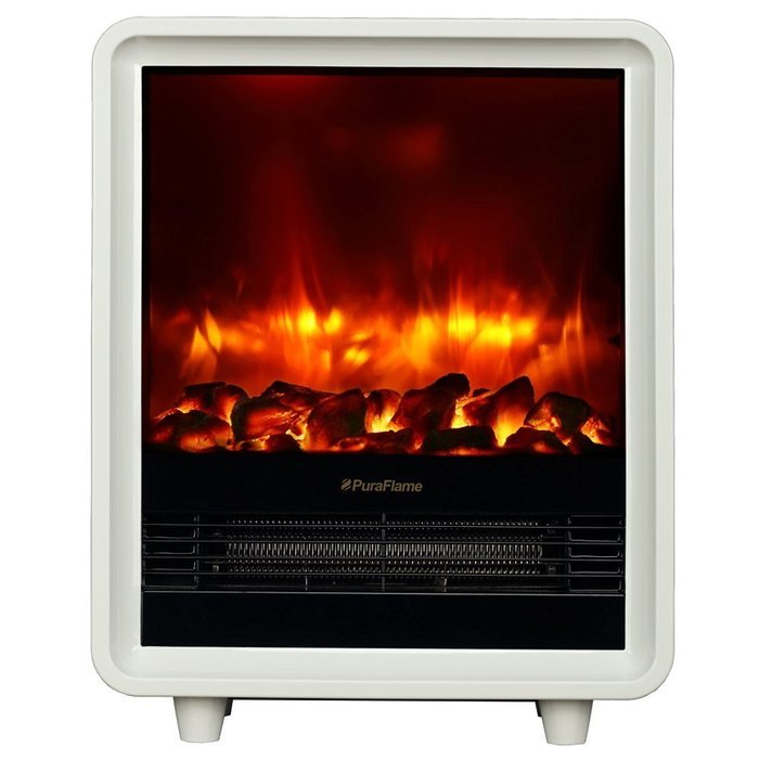 PuraFlame Octavia White 12 inch Portable electric Heater, Eco freindly, 1500W N18