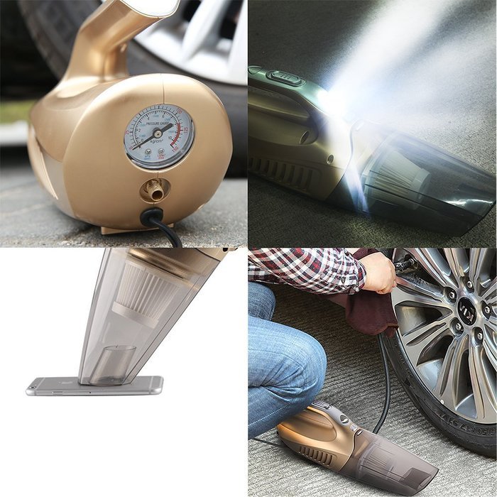 MICTUNING Portable 4 in 1 Handheld Car Vacuum Cleaner 12 Volt Wet/Dry Vacuum with 100W Tire Inflator Pump, Tire... N3