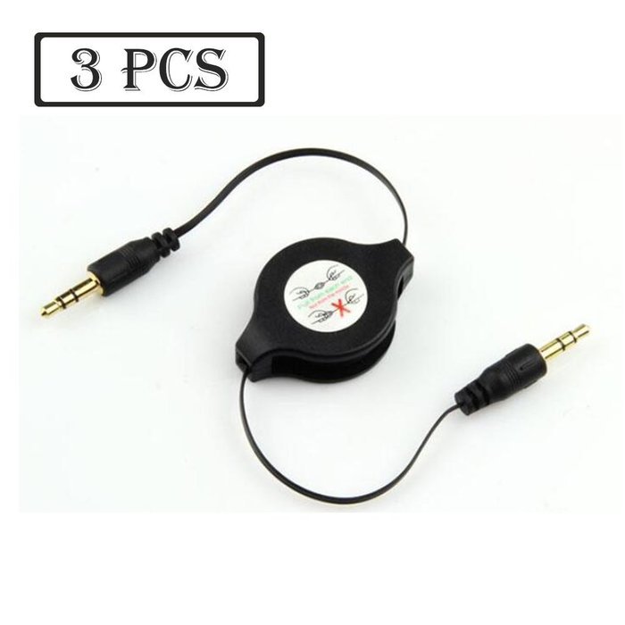 Monoprice 106753 2.5-Feet Retractable Audio Cable - Black N2