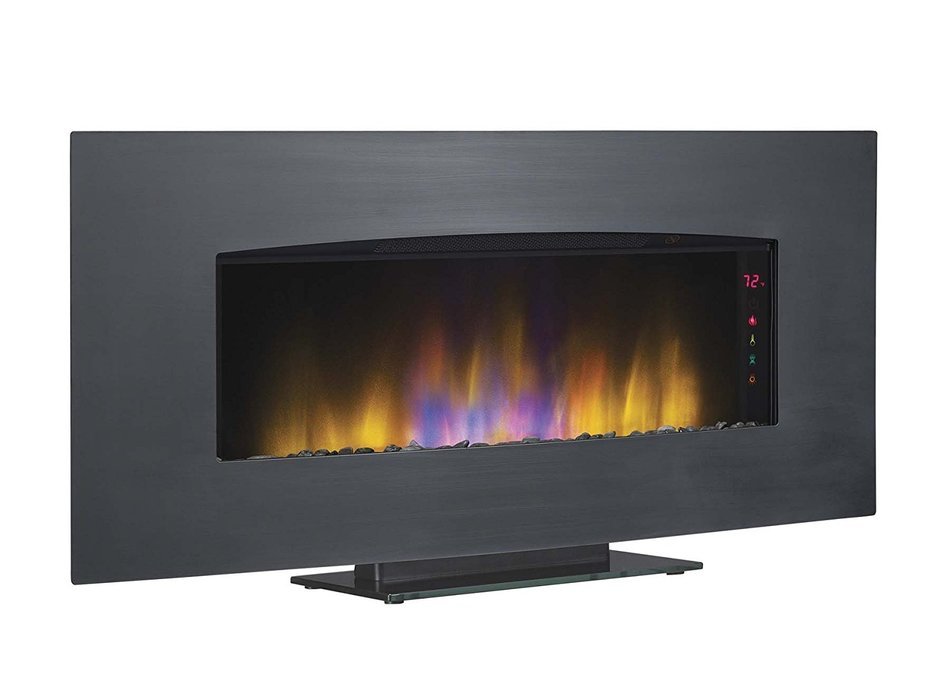 ClassicFlame 34HF601ARA-A004 Transcendence 34" Wall Mounted Electric Fireplace, Brushed Aluminum N2