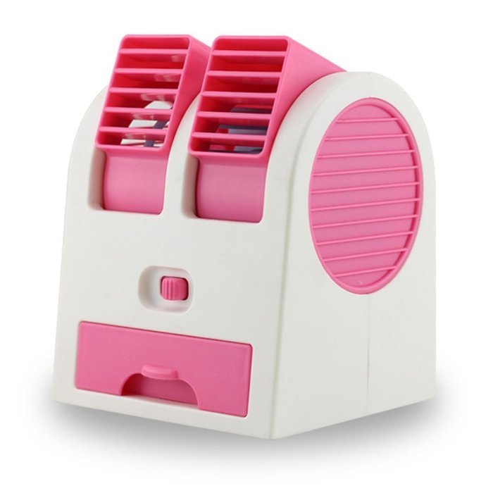 Electric USB Adjustable Angles Dual Air Outlet Conditioning Fan Cooling Desktop Portable Bladeless Blower Mini... N7