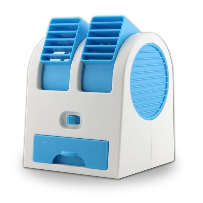 Electric USB Adjustable Angles Dual Air Outlet Conditioning Fan Cooling Desktop Portable Bladeless Blower Mini... N8