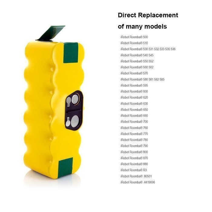 14.4V 3500mAh Nimh Battery for iRobot R3 500, 600, 700 & 800 series Roomba 510 530 531 532 533 535 536 540 545... N2