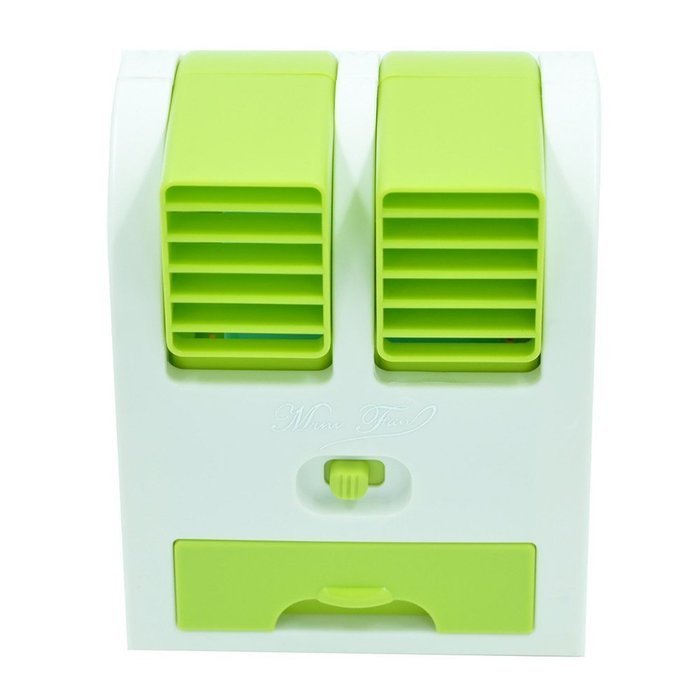 Electric USB Adjustable Angles Dual Air Outlet Conditioning Fan Cooling Desktop Portable Bladeless Blower Mini... N9