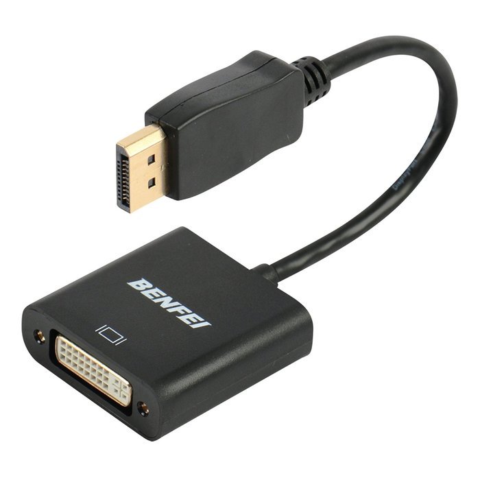 Benfei Gold-Plated DisplayPort to DVI Male to Female Adapter Black N2