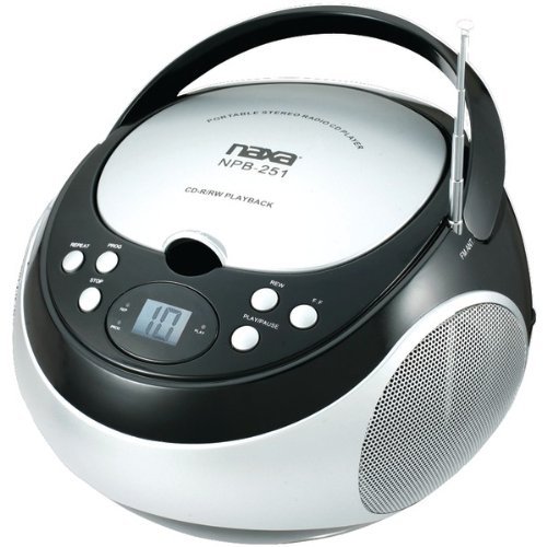 New NAXA NPB251BK Portable CD Players with AM/FM Radio (Black)