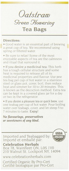 Celebration Herbals Oatstraw Green Flowering Herbal Tea -- 24 Tea Bags