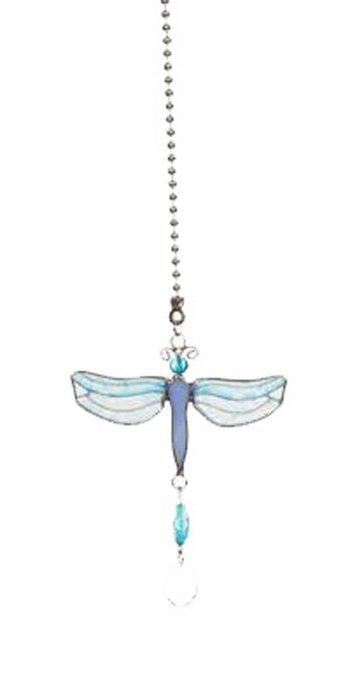 Blue Glass Dragonfly Fan Pull by Ganz