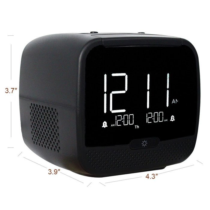 Tivdio RT-4503 Dual Alarm Clock Radio With Wireless Speaker FM 2 Port Smart Phone Charger Snooze Sleep Timer Battery... N7