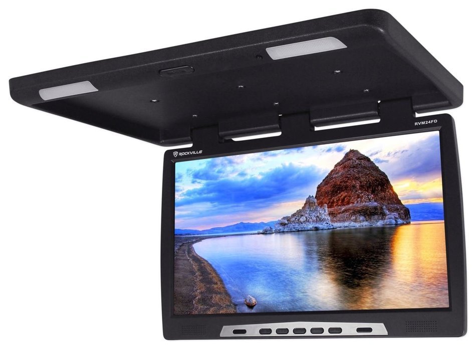 Rockville RVM18FD-BK 18" TFT Black Flip Down Car Monitor w/ USB/SD/Video Games N101