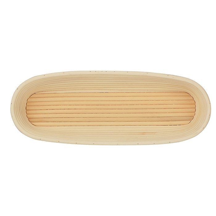 DOYOLLA 1pcs Oval Shaped 10" Banneton Brotform Bread Dough Proofing Rising Rattan Basket & Liner Combo N4