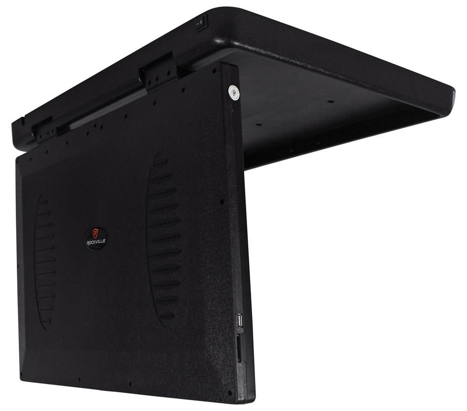 Rockville RVM18FD-BK 18" TFT Black Flip Down Car Monitor w/ USB/SD/Video Games N108